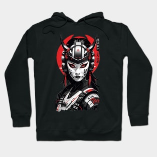 Japanese Samurai Woman - Ukiyo Cyber Style Hoodie